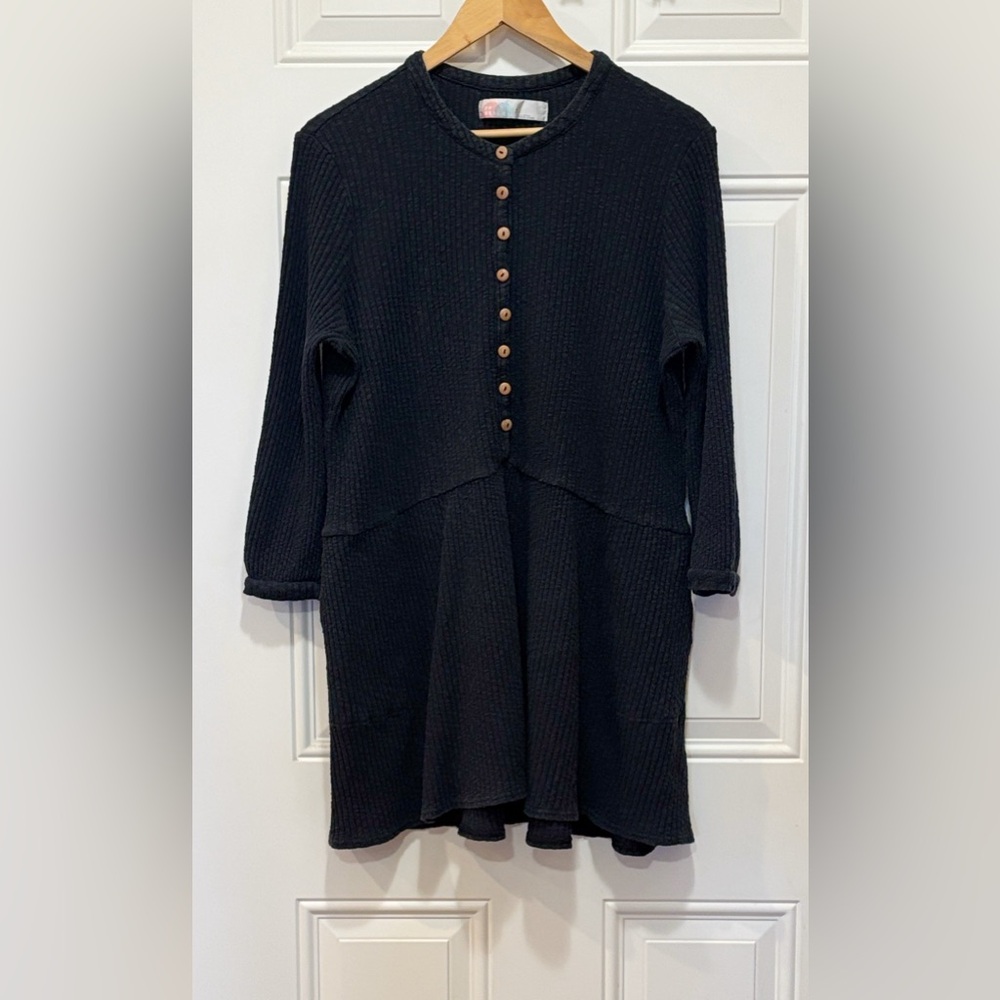 Free People Beach Blossom Button-Up T-Shirt Dress in Blue Size S - Picture 2 of 16